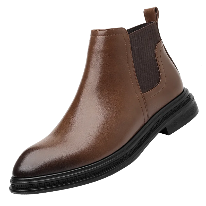 Autumn And Winter Fashionable Men's Leather Casual Ankle Boot Classic Business Formal Boots Comfortable And Anti-Slip Flat Boots