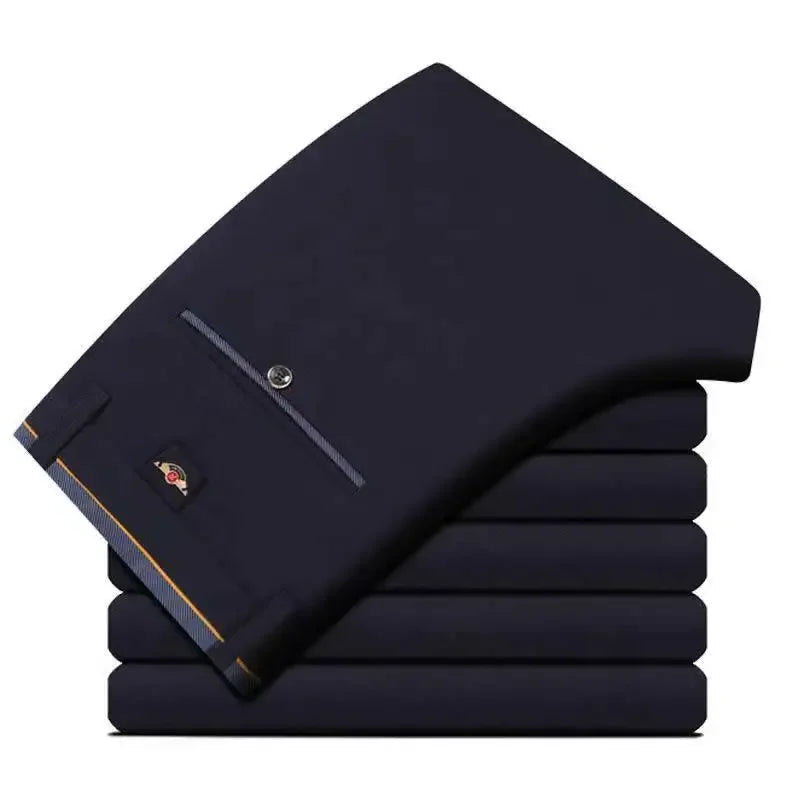 Black Suit Pants for Men Spring and Autumn Stretchy and Non-Ironing Office Trousers Slim Fit Formal Pants for Men Dress Pants