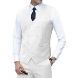 New Brand Dress Vests for Men Casual Slim Fit Mens Suit Vest Double Breasted Waistcoat Gilet Homme Formal Business Jacket