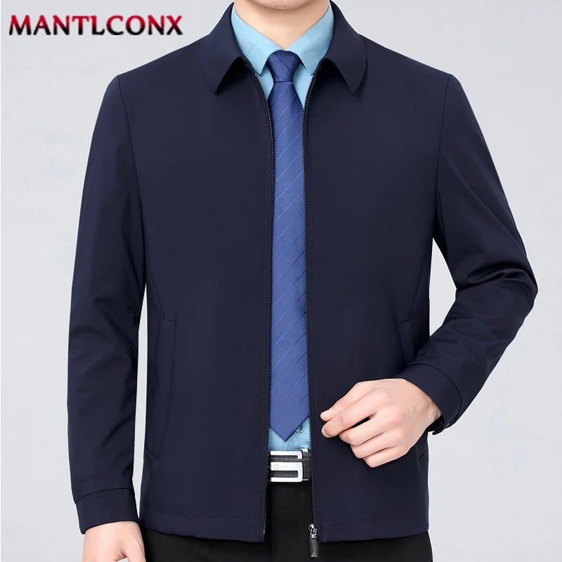 Solid Color Turn-down Collar Men's Jacket Loose Cardigan Spring Jacket for Men Business Work Male Clothing Casual Coats Male 3XL