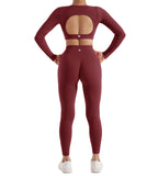 2PCS Yoga Suit Women Sports Set Quick-Drying Gym Set Tracksuit Running Workout Long Sleeve Sports Shirt Yoga Set Yoga Clothing