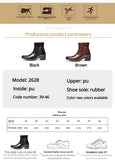 Luxury Men Boots Leather Chelsea Boots High Top Buckle Strap Formal Shoes Black British Style Ankle Boots Pointed Toe Brown Boot