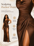 Women Sleeveless High Waist Maxi Dress, Sexy High Slit Bodycon Long Evening Gown, Elegant Party Wedding Guest Vacation Formal Dresses