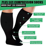 5 Pairs 2XL 3XL 4XL Plus Size Compression Socks Nurse Compression Socks Sport Ladies Men Women Running