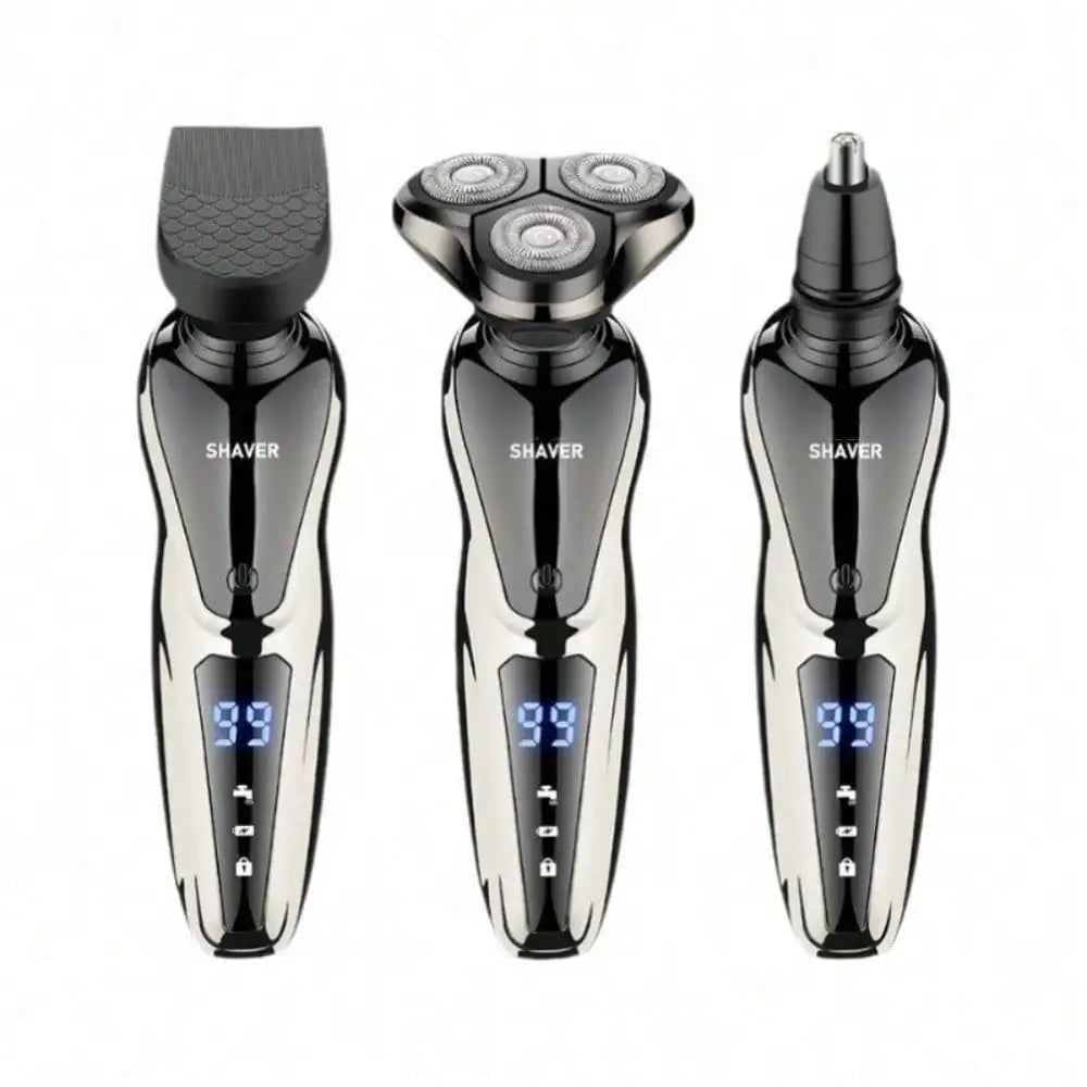 Men's 3 In 1 Electric Shaver Portable Travel Grooming Tool 1 Unit Birthday Gift Whole Body Washable 3D Floating Head Multi-function Beard Nose Hair Trimme Rechargeable Floating Blade Beard Nose Hair Trimmer Father's Day