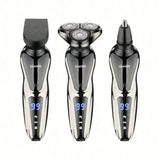 Men's 3 In 1 Electric Shaver Portable Travel Grooming Tool 1 Unit Birthday Gift Whole Body Washable 3D Floating Head Multi-function Beard Nose Hair Trimme Rechargeable Floating Blade Beard Nose Hair Trimmer Father's Day