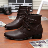 Hot Sale Luxury Chelsea Boots Men Pointed -toe Mens White Boots Black British Style High-heel Men Dress Boots Design Ankle Boot