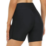 Womens High Stretchy Swim Bottoms Swimming Trunks Boyshorts Summer High Waist Bikini Bottom Bathing Suit Beach Swim Shorts