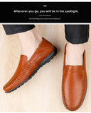 CLOHOO Men's Business Casual Shoes Leather Stitching Comfortable Breathable Rubber Bottom Second Layer Cowhide