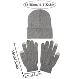 3pcs Sets Winter Warm Hat Gloves Set For Men And Women Outdoor Riding Hat Beanies Windproof Wool Knitting Pullover Cap+Gloves