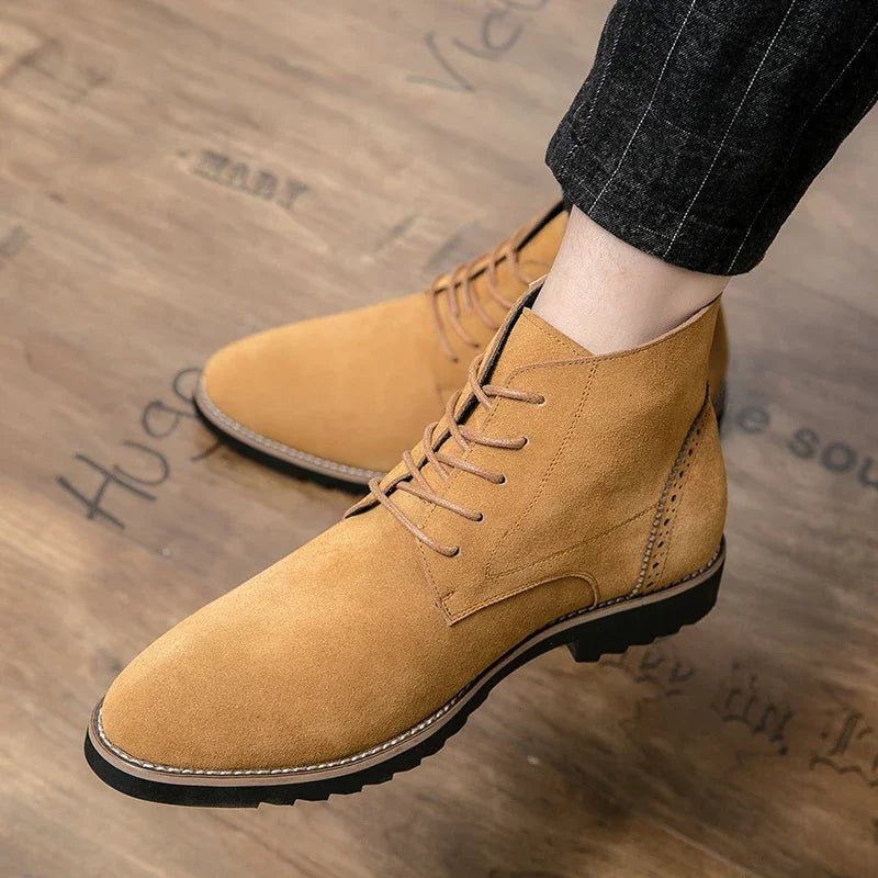 Pointed Toe Chelsea Boots Leather Men Winter Boots Winter Shoes for Men 2025 Male Boots Mens Ankle Shoes Zapatillas Male Hombre