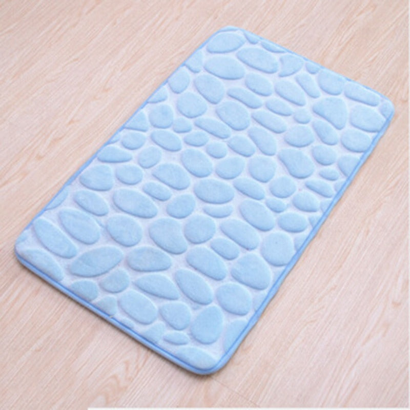 3D Bathroom Anti-Slip Mat Pebble Patterned Absorbent Pad Bath Mats Doormat Carpet Cobblestone Embossed Door Floor
