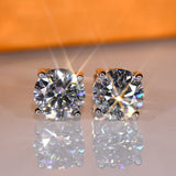 IOGOU 3mm/4mm/5mm/6.5mm/8mm/9mm/10mm/11mm D VVS1 Moissanite Stud Earrings 925 Silver Four Claw Earrings For Women Fine Jewelry