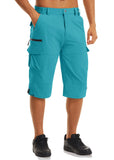 Men's Cargo Work Shorts Quick Dry 3/4 Length Capri Pants Multi-pockets Knee Length Trousers Summer Board Beach Shorts