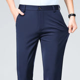 Spring Summer Thin Trousers Men Formal Dress Suit Pants Work Pants Quality Business Casual Pants Black Wine Red Long Pants
