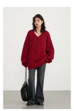 CHIC VEN Women Sweaters Solid Loose Pullovers New V-neck Knitwear Knitted Jumpers Female Top Fashion Woman Autumn Winter 2024