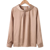 Women blusas long sleeved Slim plus size silk satin shirts office ladies work female Chiffon blouse Elegant blusa feminina