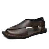 Hot-selling Summer Sandals Outdoor Leather Mens Beach Shoes Breathable Casual Man Wading Shoes Non-slip Sandalias Male Slippers