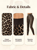 Women High Waist Leopard Print Leggings Stretch Slim Ankle Pants Casual Streetwear Workout Yoga Skinny Trousers