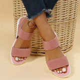 Women's Knit Elastic Cloth Wedge Sandals Slip On Lightweight Walking Sandals Women Plus Size Comfortable Summer Shoes Woman 2024