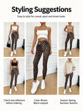 Women High Waist Leopard Print Leggings Stretch Slim Ankle Pants Casual Streetwear Workout Yoga Skinny Trousers