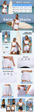 Anfilia Swim Bottoms for Women Tummy Control High Waisted Swim Board Shorts Loose Fit