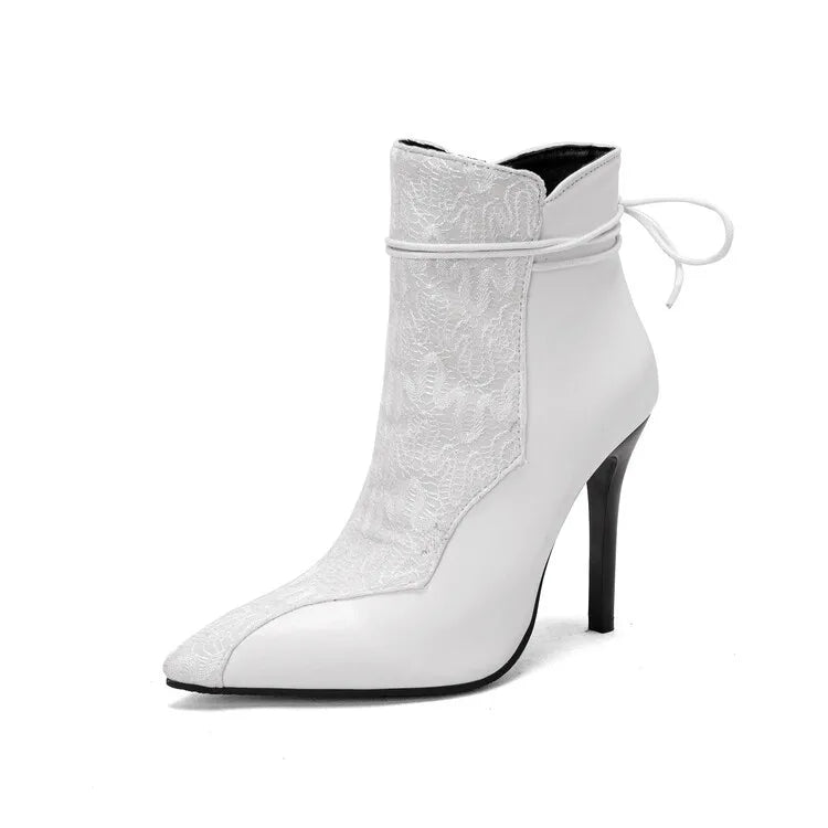 Large Size 34-48 Suede Leather Patchwork Women's Leather Boots Sexy Leopard Print Lace Fashionable Personalized Women's Boots