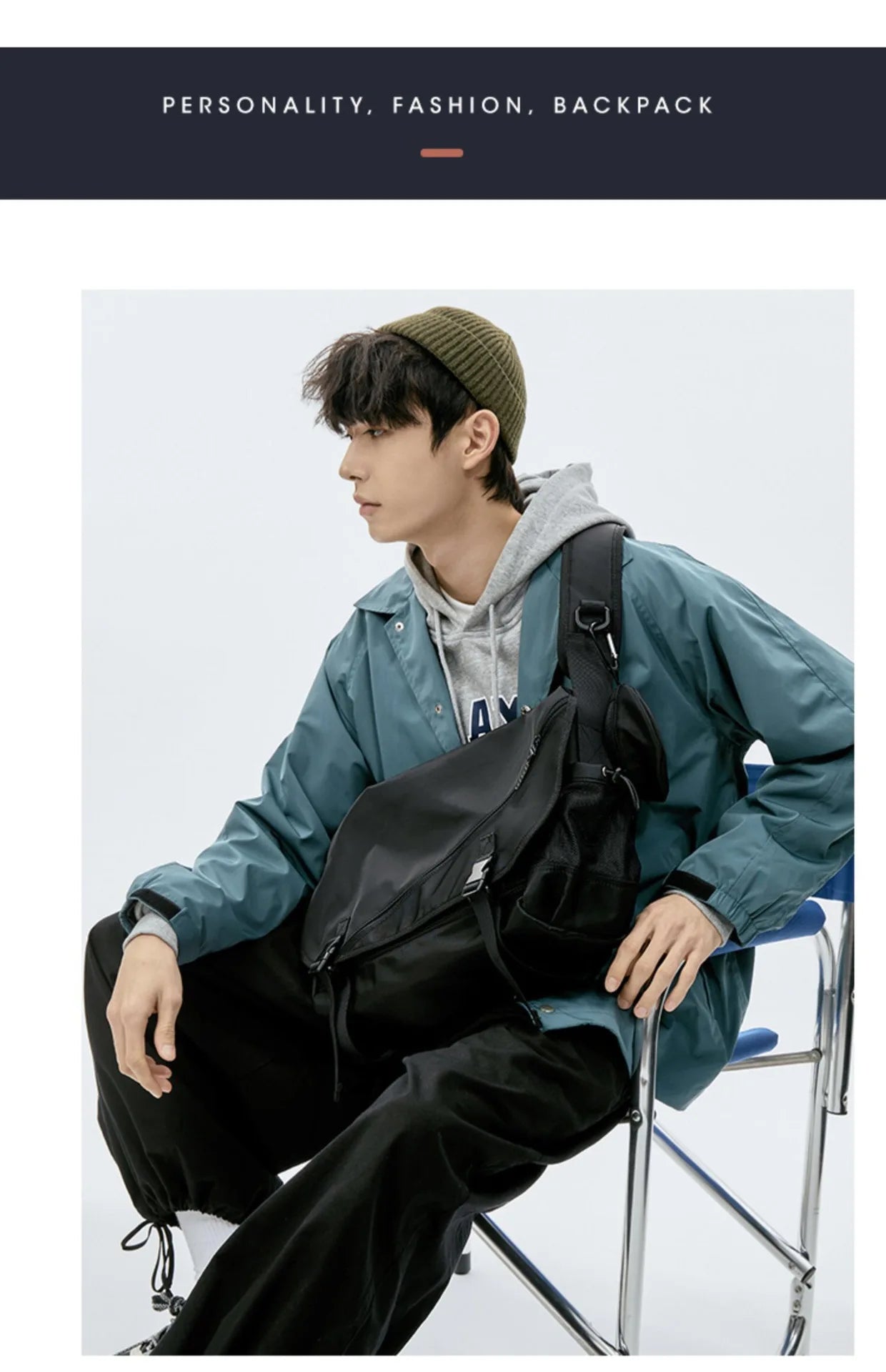 Causal Nylon Shoulder Man Bag Japanese Teenager School Laptop Sling Men's Bag Streetwear Travel Cross Bag Messenger Bags for Men