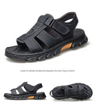 Men's New Beach Shoes Cowhide Slippers Outdoor  Non-slip Thick-soled Leather Sandals for Me