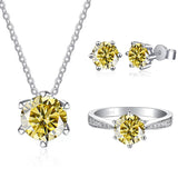 JoyceJelly Moissanite Jewelry Set With 1CT D Color VVS 3EX moissanite stone pass diamond test Wedding Luxury Fine Jewelry gift