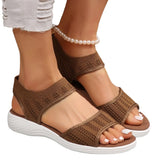 New Women Summer Fashion Sandals Mesh Casual Fish Mouth Sports Sandals Plus Size 43 Flying Woven Flat Shoes Sandalias Mujer