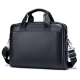 Men's leather handbag, top layer cowhide briefcase, leather laptop bag, diagonal cross office bag