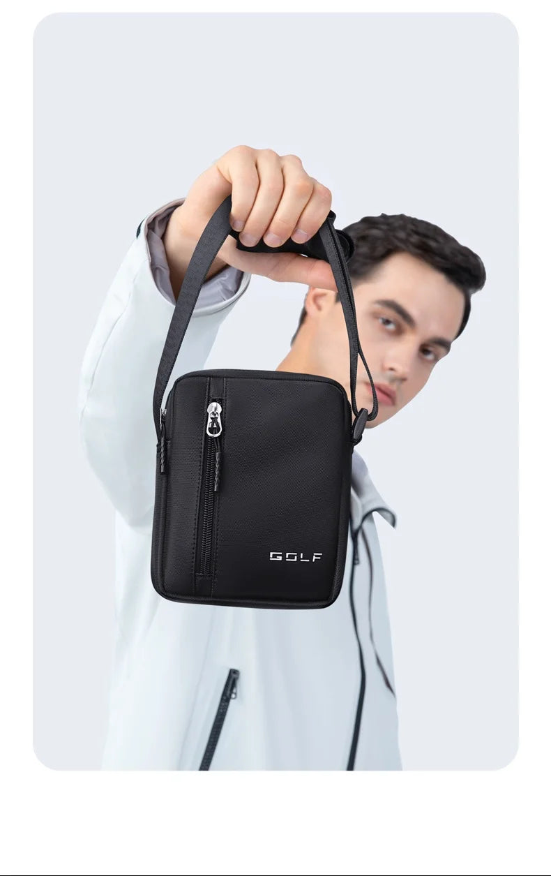 GOLF Mini Shoulder Bag Man Crossbody for Men Black Cross Bag Casual Slim Oxford Small Cell Phone Sling Messeng Bag Lightweight