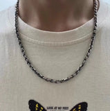 Women Antique Retro Engraved Oval Pendant Necklace Vintage Boho Statement Necklaces for Dating Travel Occasions