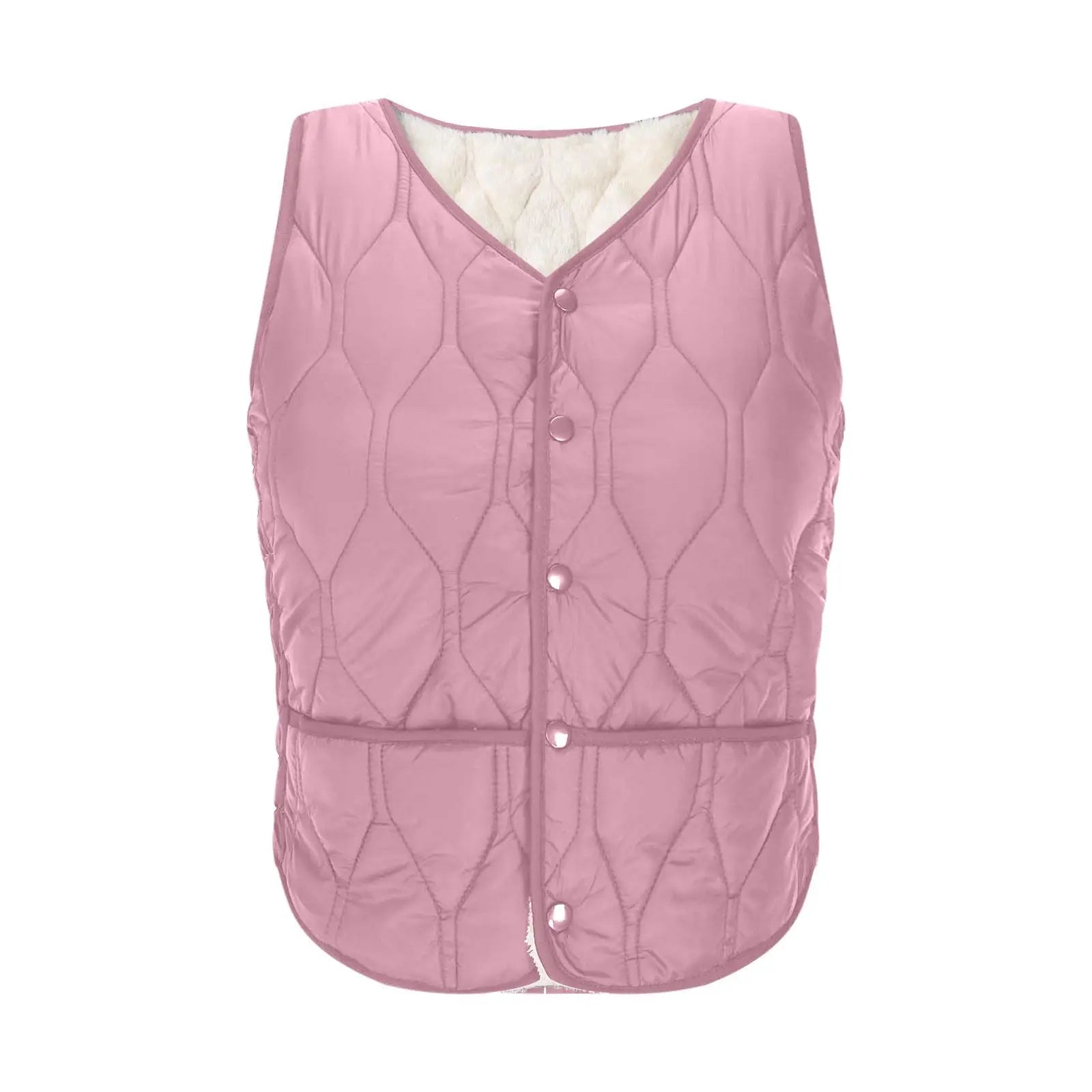 Women's Warm Vest Lightweight Slim Short Single-Breasted Cold-Proof Vests Winter Outdoor Sports Hiking Vests with Pockets