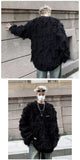 Winter Ripped Fringe Raw Edge Sweater For Men Hip Hop Fashion Knitted Pullovers Y2K Vintage Streetwear Knitwear Jersey Clothes