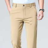 Mens Stretch Straight Leg Business Dress Pants Casual Wrinkle Resistant Drape Trousers for Meeting Occasions