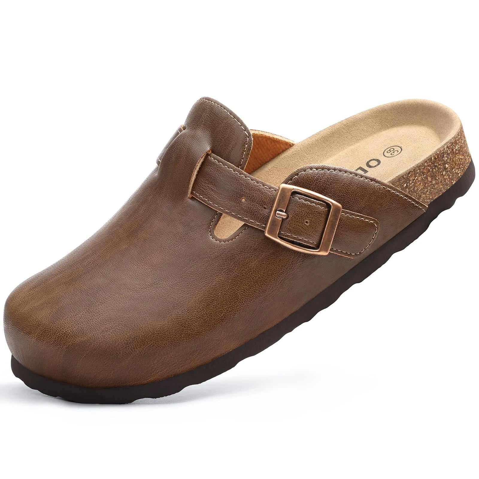 Asgard Unisex Vegan Leather Clogs Fashion Non-slip Cork Footbed Mules Slippers With Arch Support Lady Cozy Casual Potato Shoes
