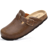 Asgard Unisex Vegan Leather Clogs Fashion Non-slip Cork Footbed Mules Slippers With Arch Support Lady Cozy Casual Potato Shoes