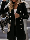Casual Woolen Coat for Women Long Sleeve Streetwear Korean Fashion Jackets Button Turn Down Collar 2023 New Autumn Winter Coats