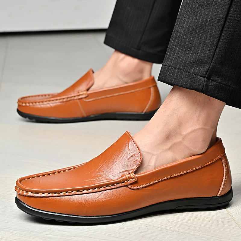 Hot-selling Men's Casual Shoes PU Leather Male Loafers New Arrival Moccasins Light Comfortable Man Driving Wedding Flats Slip-On
