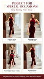 Burgundy Velvet Halter Neck Mermaid Gown High Neck Split Evening Party Dress for Women Wedding Guest Prom Formal Dresses