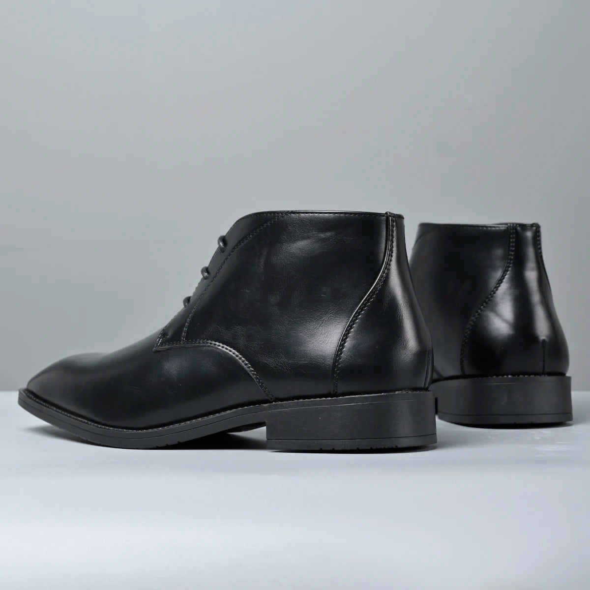 Men's Pointed Toe Ankle Boots Lace‑Up Leather Business Formal Dress Shoes Male High Top Footwear Man Chelsea Boots Comfy Botas