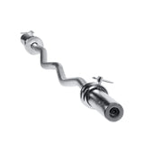 Curl Bar with Collars, 200Lb Capacity, Chrome,Solid Steel,Durability