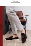 Fashion Men's Casual Shoes Suede Leather Men Classic British Style Tassels Loafers Moccasins Mens Outdoor Driving Flats