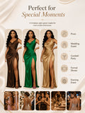 Women Sleeveless High Waist Maxi Dress, Sexy High Slit Bodycon Long Evening Gown, Elegant Party Wedding Guest Vacation Formal Dresses