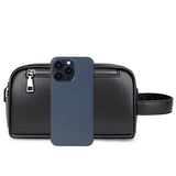 Male Long Money Wallets Mobile Phone Pouch Men Messenger Bag Anti-Theft Men's Fingerprint Lock Bags for Men Leather Hand Bag