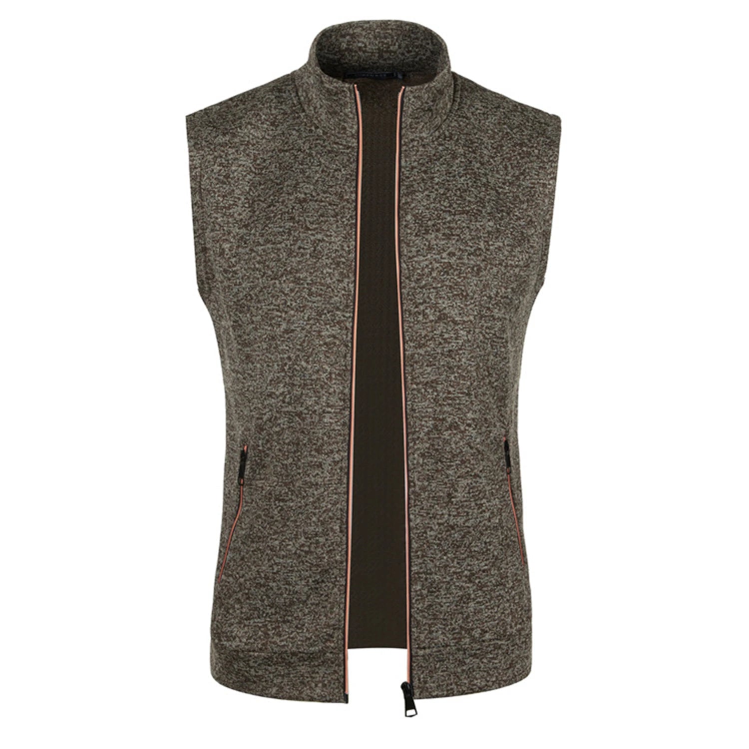 Autumn winter men's knit velvety fashion zipper top vest