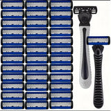 Safety Razor With 3/6/12/18/24/36Pcs 6 Layer Stainless Steel Shaving Cartridges For Men Women Hair Removal Shaving▪