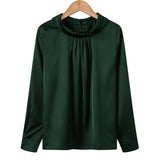 Women blusas long sleeved Slim plus size silk satin shirts office ladies work female Chiffon blouse Elegant blusa feminina